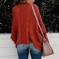 thumbnail image 4 of Ediodpoh Women Casual Solid Crochet Sweater Cardigan Loose Long Sleeve Pocket Long Coat Cardigan Sweaters for Women Orange L, 4 of 7