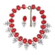 thumbnail image 2 of Conjunto de collar y pendientes para boda, joyería nupcial, aleación, acrílico, accesorios de vestir Rojo, 2 of 9