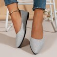 thumbnail image 5 of Caqnni Flats Shoes Women Women's Dress Shoes Business Dressy Casual Shoes Ballet Flats Loafers Comfortable Slip on Shoes (Silver,40), 5 of 7