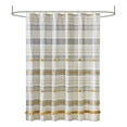 thumbnail image 2 of INK+IVY Cody Cotton Stripe Printed Shower Curtain with Tassel in Gray/Yellow, 2 of 8