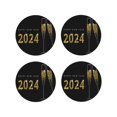 thumbnail image 2 of Balery 4 Pcs Happy New Year 2024 (2)Leather Coasters Set, Drink Table Cup Coasters For Living Room Kitchen Coffee Decor, 2 of 9
