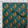 thumbnail image 2 of oneOone Organic Cotton Poplin Twill Fabric Fish Block Print Sewing Fabric BTY 42 Inch Wide, 2 of 4