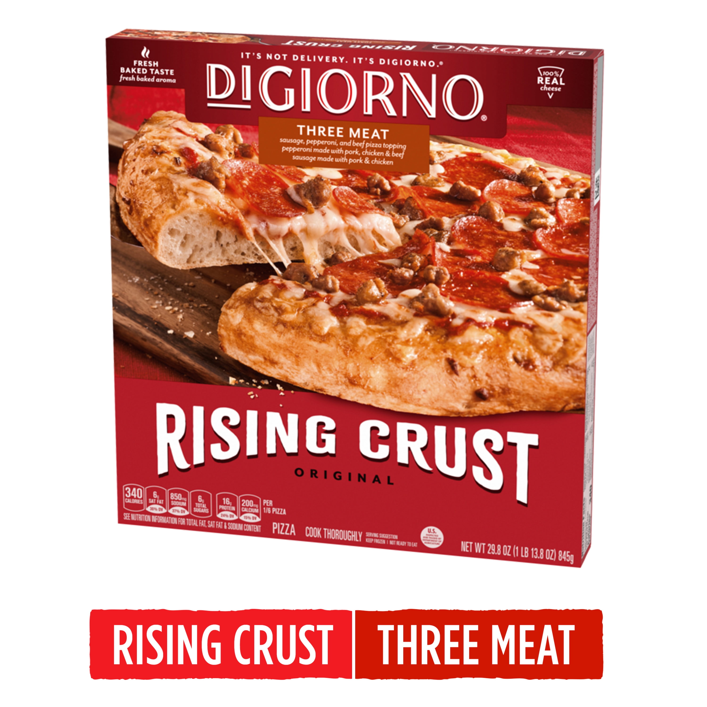 DIGIORNO Three Meat Pizza with Rising Crust, 29.8 oz.