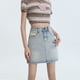 thumbnail image 1 of Falda vaquera para mujer, novedad de verano 2024, falda ajustada a la cadera con forro de palabra a, versátil, antiluz, marea Spice girl, 1 of 5