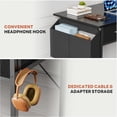 thumbnail image 4 of Kelno 32 Inch Small Desk Computer Desk with 2 Fabric Drawer Storage Bag Iron Hook Gaming Writing Table, Black, 4 of 8