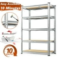 thumbnail image 4 of REIBII 2020LBS Storage Shelves 5 Tier Garage Shelving Heavy Duty Adjustable Shelf Units for Warehouse Pantry Closet,35.5"Lx11.9"Wx 72"H,Galvanized, 4 of 6