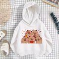 thumbnail image 2 of VOUZZA Girls Hoodies, Capybara Graphic Long Sleeve Oversized Lightweight Pullover Sweatshirt, Casual Spring Fall Hooded Sweater Top for Boys and Girls, 2 of 4