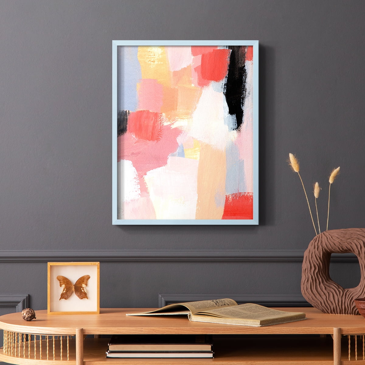Aerial Scarlet I in Paper Solid Wood 11 x 14 Framed Print
