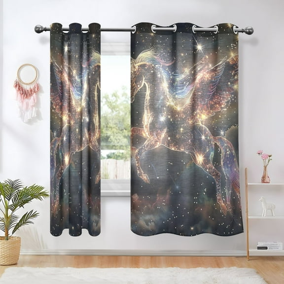 Pegasus Constellation Blackout Curtains Thermal Insulation 63 inch Grommet for Bedroom Living Room Bathroom Kitchen Windows 2 Pack