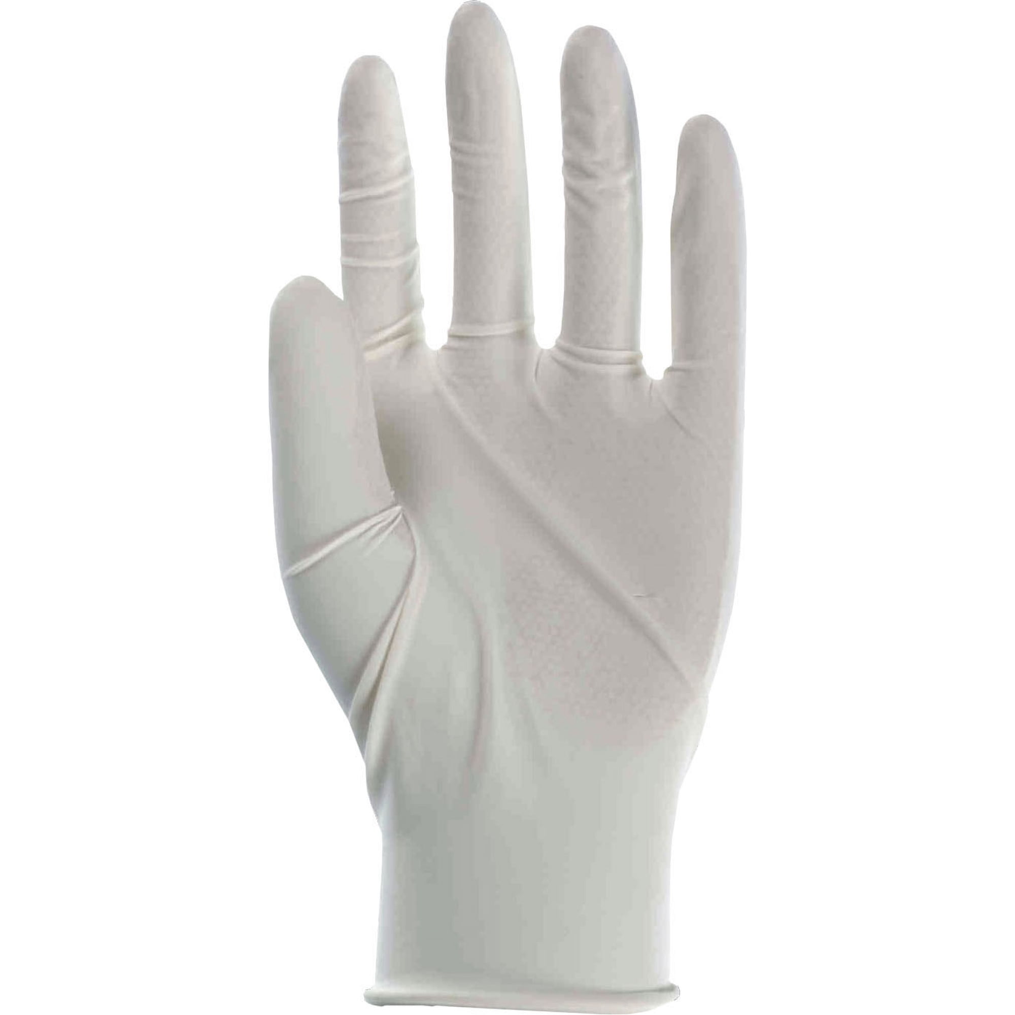 Boss Gloves 1UL0004L Large White Disposable 3MIL Powdered Latex Gloves 100 Count