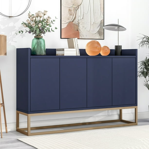 Navy Storage Buffet Wooden Buffet Sideboard, Modern