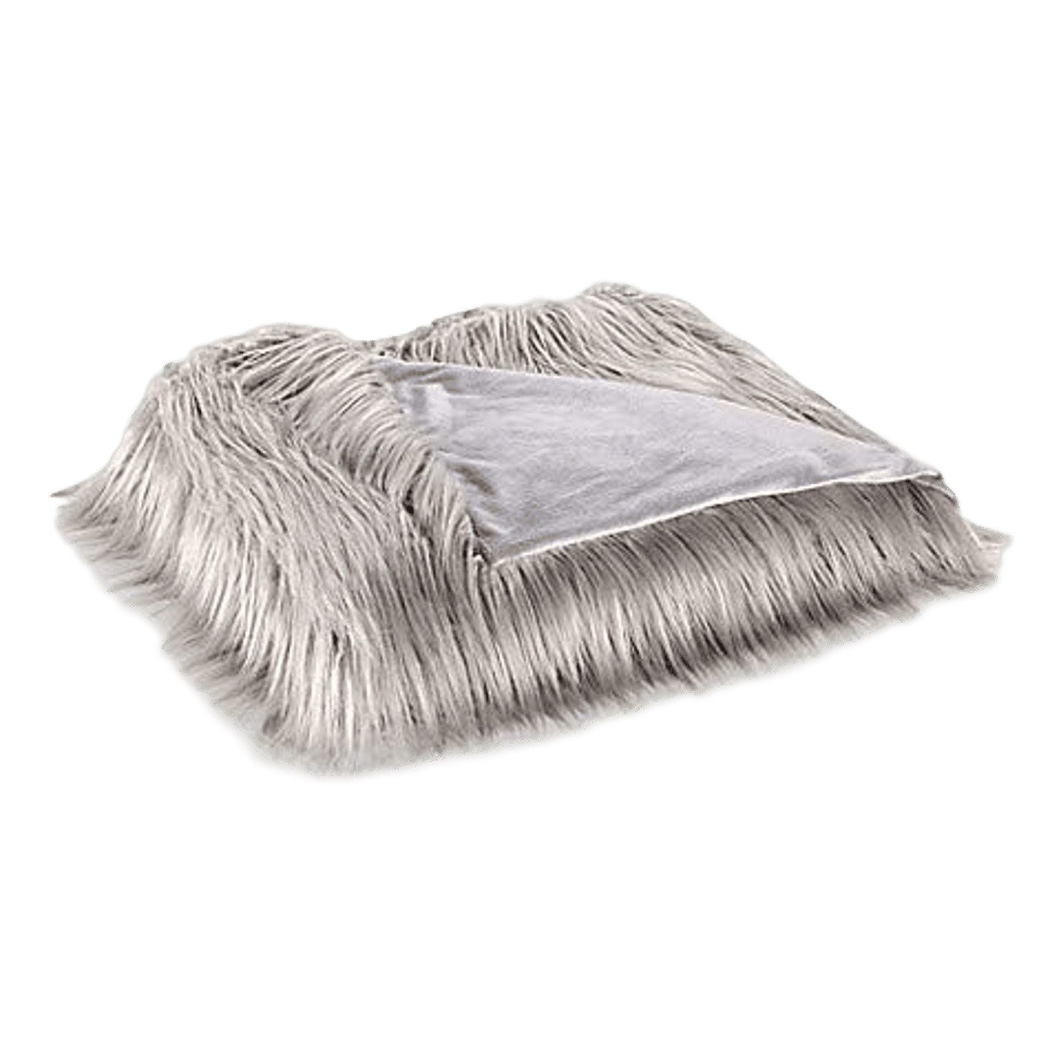 Flokati Faux Fur Throw Blanket In Silver 60 W X 50 L 100 Acrylic Mongolian Fur Construction Makes A Cozy Addition To Your Bed Or Sitting Room Sofa Walmart Com Walmart Com