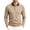 Khaki, variant on Men’s Casual Golf Shirt Long Sleeve Textured Button Collared Knit Stretchy Golf Pullover Sweaters Black,L