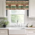 thumbnail image 2 of Wood Grain Valances for Windows, Rod Pocket Kitchen Valance Curtains - Soft & Washable Small Window Treatment for Living Room, Bathroom, Green Farmhouses Barn Star Berry 54x18inch, 1 Panel, 2 of 9