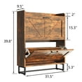 thumbnail image 5 of Tolead Shoe Storage Cabinet with 2 Flip Drawers, Metal Legs, Rustic Brown, 5 of 8