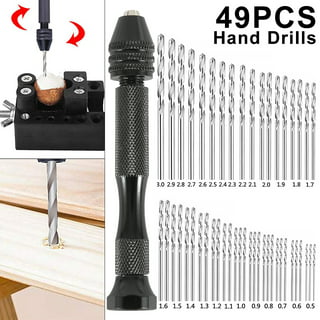 Pin Vise Small Hand Drill for Jewelry Making - Craft911 Manual Craft Drill Sharp HSS Micro Mini Twist Drill Bits Set for Resin, Rotary Tools for