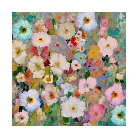 Canvas Wall Art - Sasha 'The Gathering' Wall Art for Living Room, Bedroom, or Office Décor by Trademark Fine Art - 14 x 14 Inches