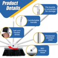 thumbnail image 4 of EIMELI Broom and Dustpan Set with Embedded Floor Scrub Brush 180°Rotatable Sweeper with Long Handle Upright Standing Floor Brush and Dustpan Reusable Dust Pan with Comb Teeth for Home Fl, 4 of 11