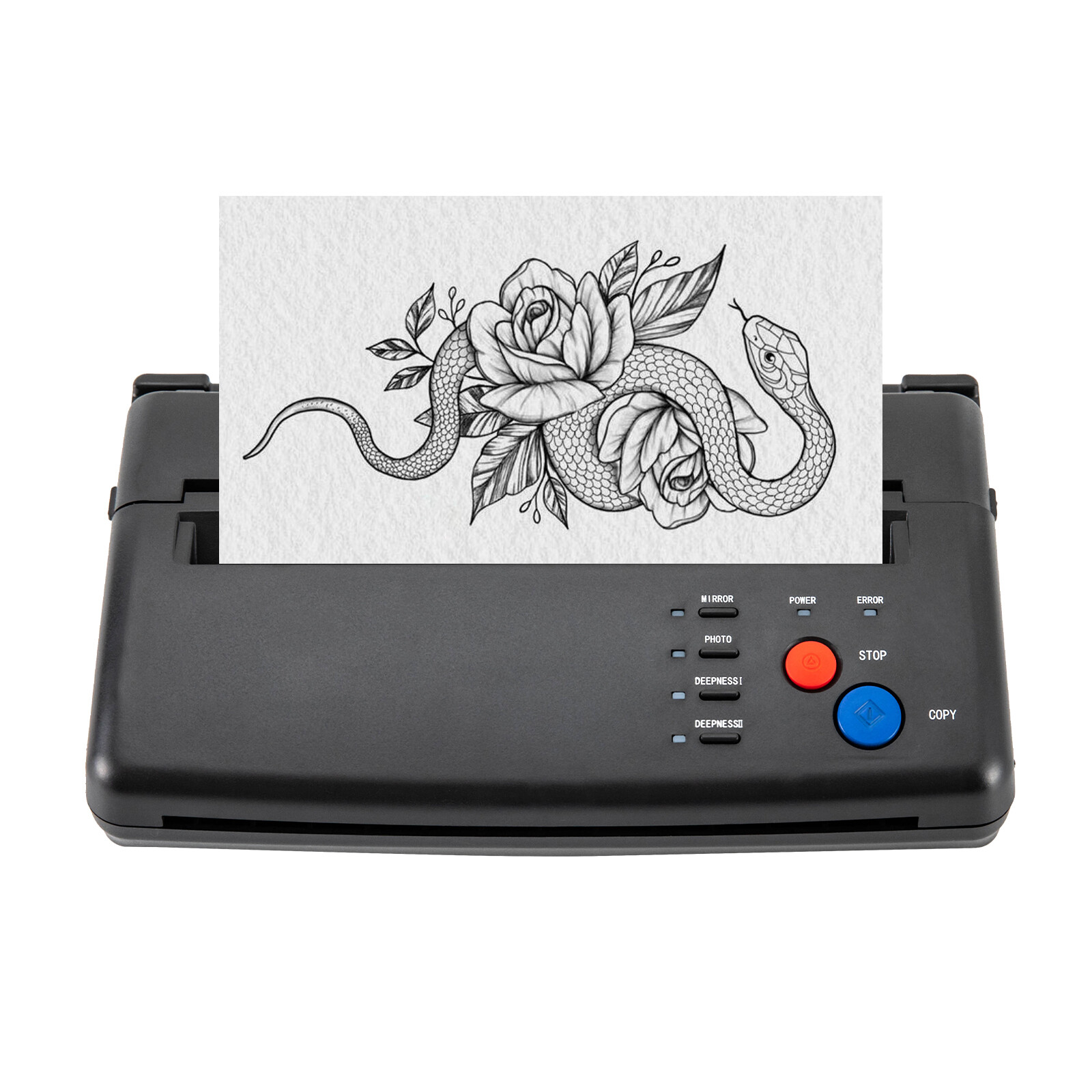 1 PCS Black Tattoo Stencil Transfer Copier Printer Tattoo Transfer Machine, 28*16.5*7cm/11.02*6.49*2.75in