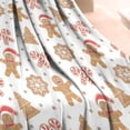 thumbnail image 3 of White Christmas Gingerbread Man Pattern Blanket,Comfortable Soft Flannel Throw Blanket,All Season,Warm Lightweight Blankets for Sofa Bed Couch Living Room Chair,30"x40", 3 of 4