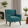 thumbnail image 6 of UIXE Accent Chair Modern Upholstered Armchair for Living Room Comfy Single Sofa Seats, Light Blue, 6 of 7