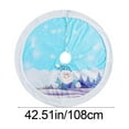 thumbnail image 3 of Fmbmuo Blue Christmas Tree Skirt 43 Inch Santa Claus and Snowman Christmas Decorations, Fray-Resistant Modern 100%Polyester Vintage Tree Skirt and Complete Your Holiday Decor, 3 of 5