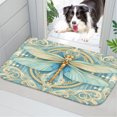 thumbnail image 3 of Blue Cartoon Dragonfly Plush Flannel Bath Rug 16x24 Inches, Quick Dry Absorbent Non Slip Mat for Bathroom Sink Tub, 3 of 8