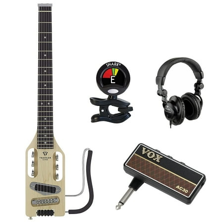 Traveler Guitar Ule-Mps Electric Guitar- Maple with Vox amplug G2 Guitar Amp, Headphones & Clip-on Tuner