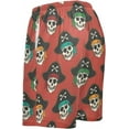 thumbnail image 4 of FREEAMG Pirate Skull Pattern On Red Men's Pajama Pants Shorts Sleepwear Lounge Pajama Bottoms, 4 of 7