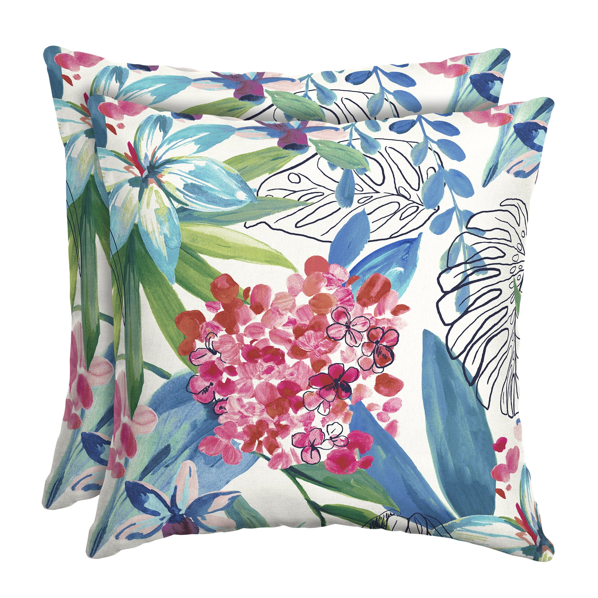 Better Homes & Gardens Painterly Tropical 16 x 16 in. Outdoor Toss