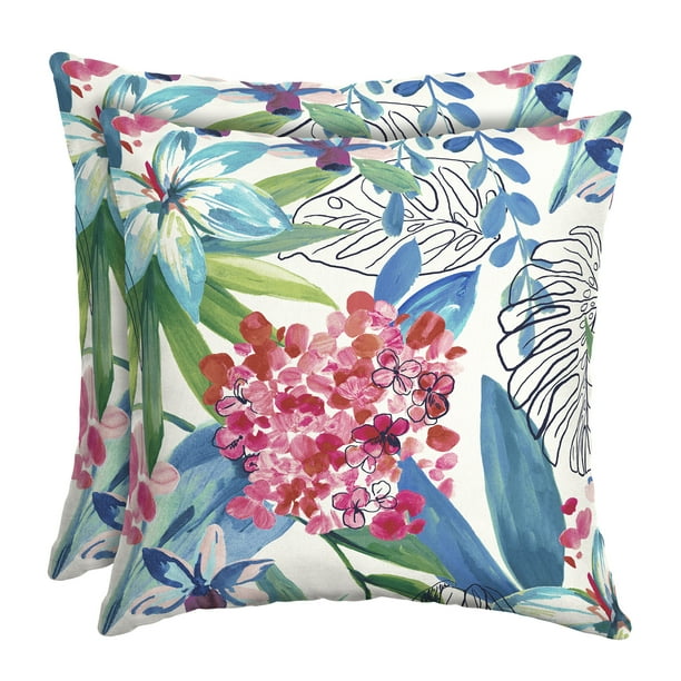 Better Homes & Gardens Painterly Tropical 16 x 16 in. Outdoor Toss