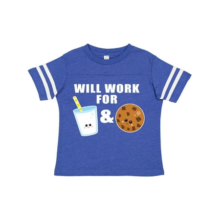 

Inktastic Will Work for Milk and Cookies Clipart Gift Toddler Boy or Toddler Girl T-Shirt