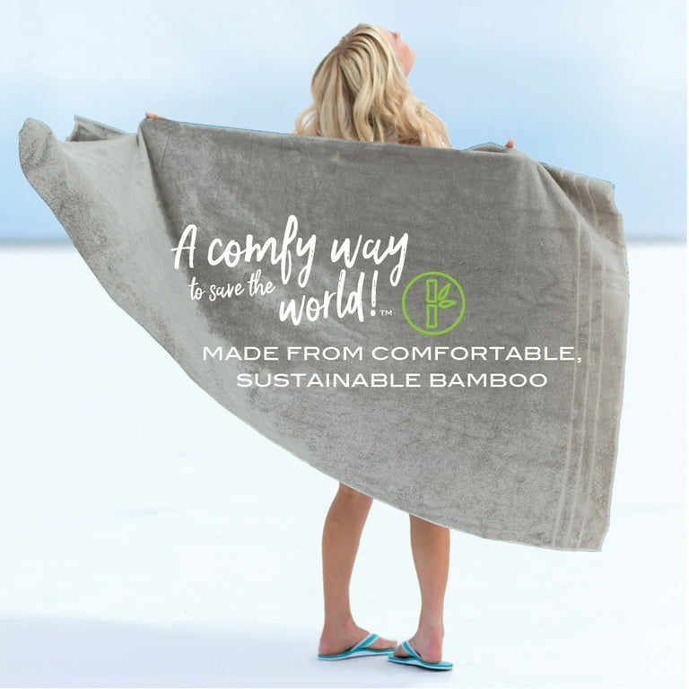 Bamboo Bath Towel - Harbor Gray by Cariloha for Unisex - 1 Pc Towel