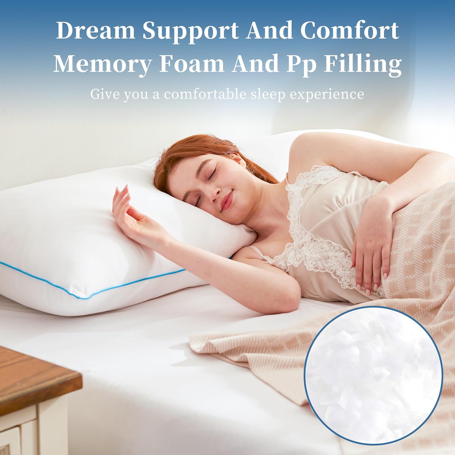 Parojati Memory Foam Body Pillow 20x54 White photo 4