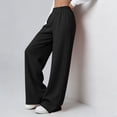thumbnail image 6 of ibiyuan Women Wide Leg Sweatpants, Elastic High Waist Baggy Loose Fit Lounge Pants Soft Breathable Trousers Casual Street Spring Fall Daily Travel Outfit, 6 of 9