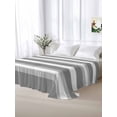 thumbnail image 5 of Grey Stripe Twim Size Flat Sheet, Wrinkleproof & Fadeproof Cooling Flat Bed Sheet Only, Minimalist Farmhouse Striped Breathable Soft Bedding Top Sheets 66 x 96 Inches, 5 of 8