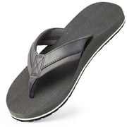Harvest Land Comfortable Flip Flops for Men Arch Support Thong Sandals Non Slip Summer Beach Shoes Gray Size 10 Males