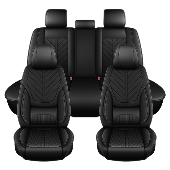 HQBQBUG Seat Covers Full Set for Toyota RAV4(Not for Hybrid) 2013-2025:Waterproof Leather Seat Covers Cushion Breathable Comfort Car Seat Protector(Black,5 Seats)