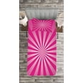 thumbnail image 3 of Ambesonne Hot Pink Quilted Bedspread Set 2 Pcs, Retro Fractal Stripes, Twin Size, Hot Pink and White, 3 of 3