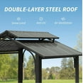 thumbnail image 6 of TOTAL Outdoor 8x5FT Hardtop Grill Gazebo, BBQ Canopy,Galvanized Steel Double Roof for Backyard,Gray, 6 of 9