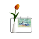 thumbnail image 1 of White Deer chinos antiguos de Illustrator Tarjeta de jarrón artificial de tulipanes, 1 of 3