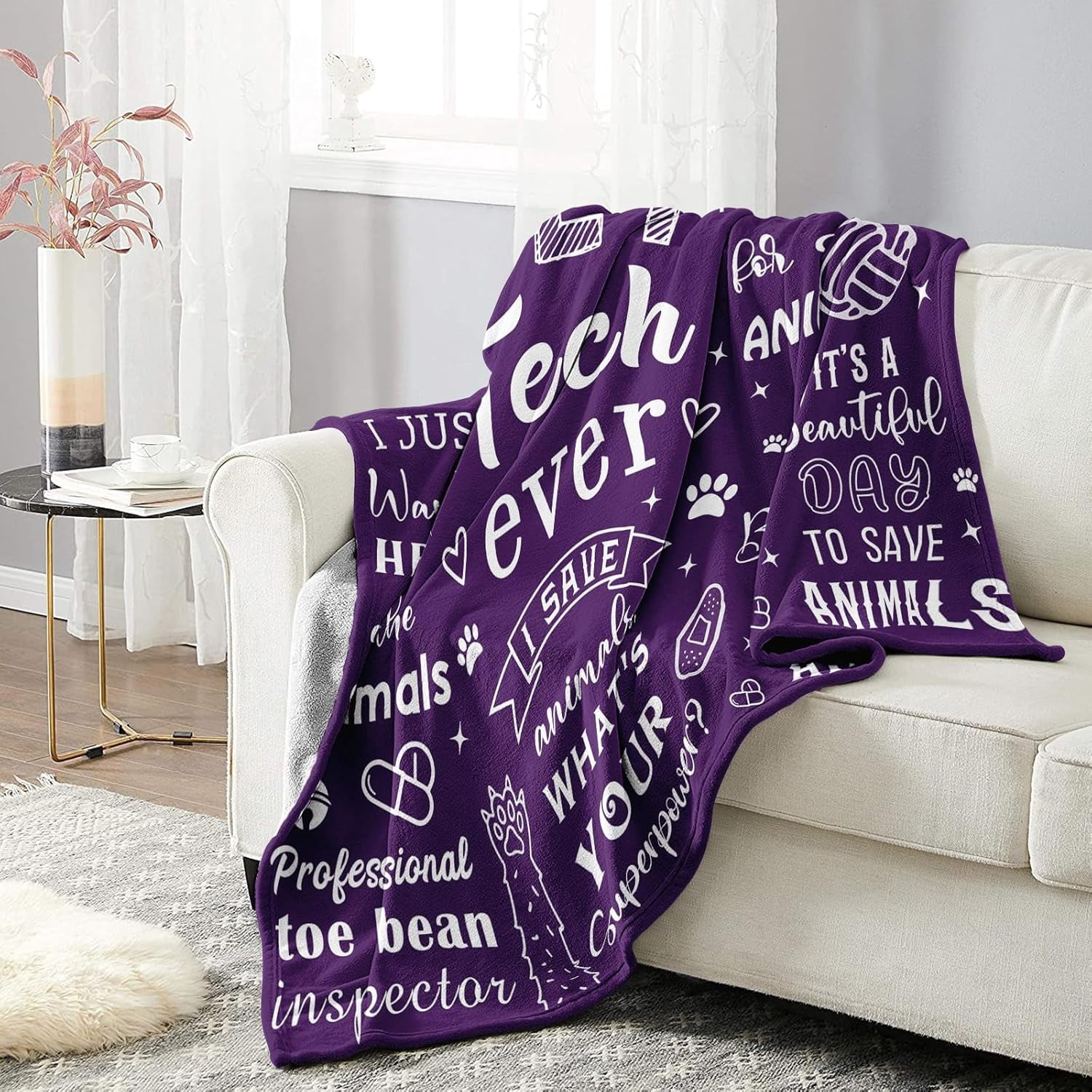 Vet Tech Gifts, Vet Tech Week Gifts Bulk, Veterinary Gifts for Women, Vet Tech Appreciation Gifts, Veterinary Technician Gift, Christmas Birthday Gifts for Veterinary Throw Blanket 50"x60"