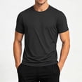 thumbnail image 2 of LIaqionyy Workout Shirt for Mens Casual Loose Short Sleeve Summer Solid Color Comfortable Lightweight Tops, 2 of 7