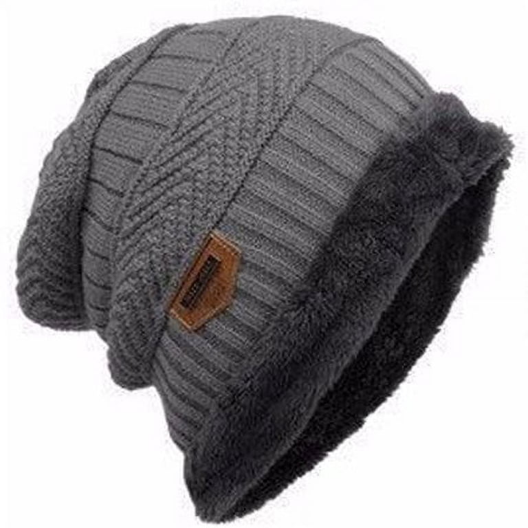 GRNSHTS Unisex Caps Women Men Winter Knitted Hats Beanie Fur Baggy