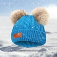 thumbnail image 5 of Ausyst Hats Clearance! NEW 1-11 Years Old For Girls Boys Kids Winter Beanie Hat Warm Knit Thick Ski Cap With Fluff Ball, 5 of 7