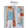 thumbnail image 5 of Dokotoo Women's Cami Button Down V Neck Camisoles Strappy Tank Tops Loose Casual Spaghetti Strap Shirts Sleeveless Blouses Sky Blue Plus Size, 5 of 5