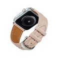 thumbnail image 7 of Wave Grain Compatible with Apple Watch Band 49mm 45mm 44mm 42mm, Genuine Leather Band Replacement Strap Compatible with iWatch Ultra 2/1 Series 9/8/7/6/5/4/3/2/1/SE2/SE,Pink, 7 of 7