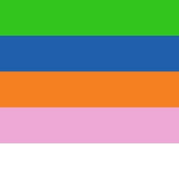 White/Pink/Orange/Green/Blue
