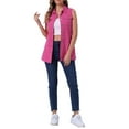 thumbnail image 3 of INSPIRE CHIC Women's Denim Vest Sleeveless Button Down Mid Length Casual Jean Vest L Hot Pink, 3 of 7