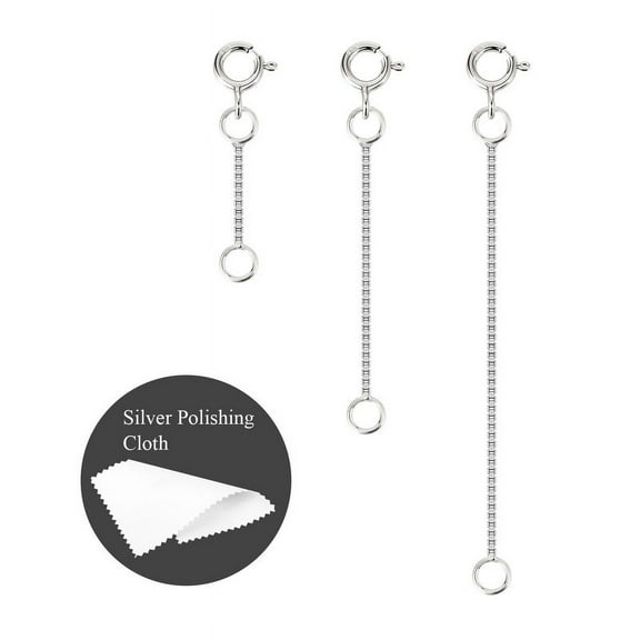 Alexcraft 3PCS Necklace Extender, 14K Gold Plated Chain Extenders for Necklaces, 925 Sterling Silver Anklet Bracelet Extender for Women Jewelry Making (1 2 3 Inch)